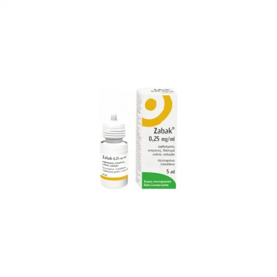 Zabak , 0.25 mg/ml Frasco conta-gotas 5 ml Col, sol