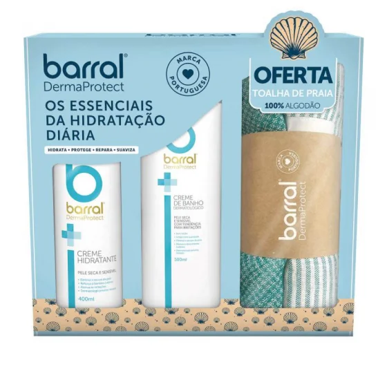 Barral Dermaprotect Creme de Banho 500ml + Creme Hidratante 400ml + OFERTA Toalha de Praia