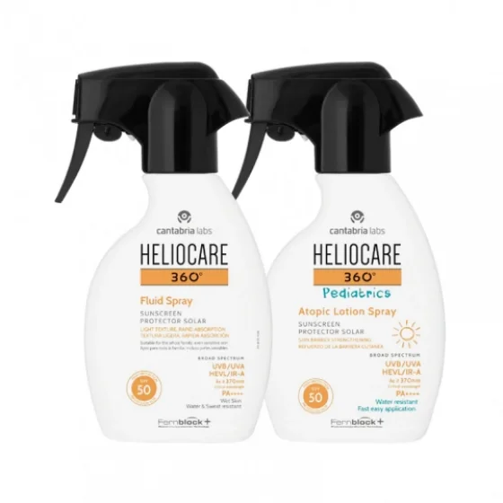 Heliocare 360º Fluido Spray + Heliocare 360º Pediatrics Atopic Lotion Spray Preço Especial