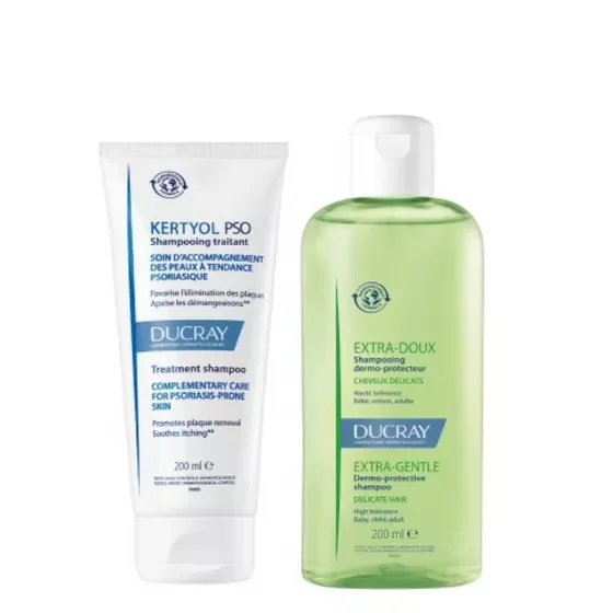 Ducray Coffret Tratamento Da Psoríase | Champô Dermo Protetor (200ml) + Kertyol P.S.O. Champô (200ml)