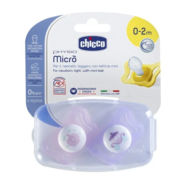 Chicco Physio Micro Silicone Rosa 0-2m x2